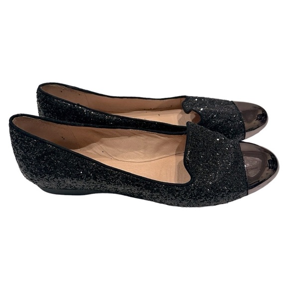 Black Gianni Bini Sparkle Glitter Round Toe Ballet Flat Loafers Size 7 - Picture 2 of 5